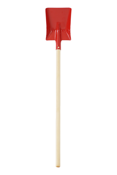 Kinderschaufel hat einen Griff aus Holz und das abriebfeste Schaufelblatt aus korrosionsfreien pulverbeschichteten Metall ist sehr robust